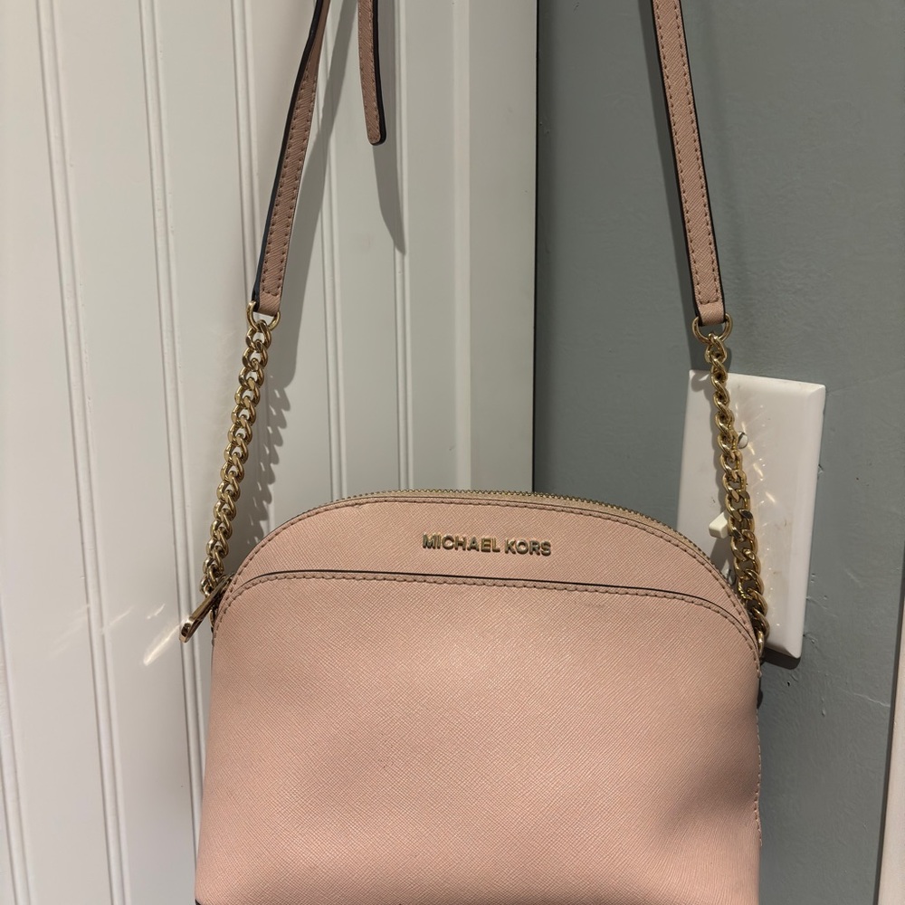 Michael Kors Pink Saffiano Leather Crossbody Bag Emmy medium - great condition.